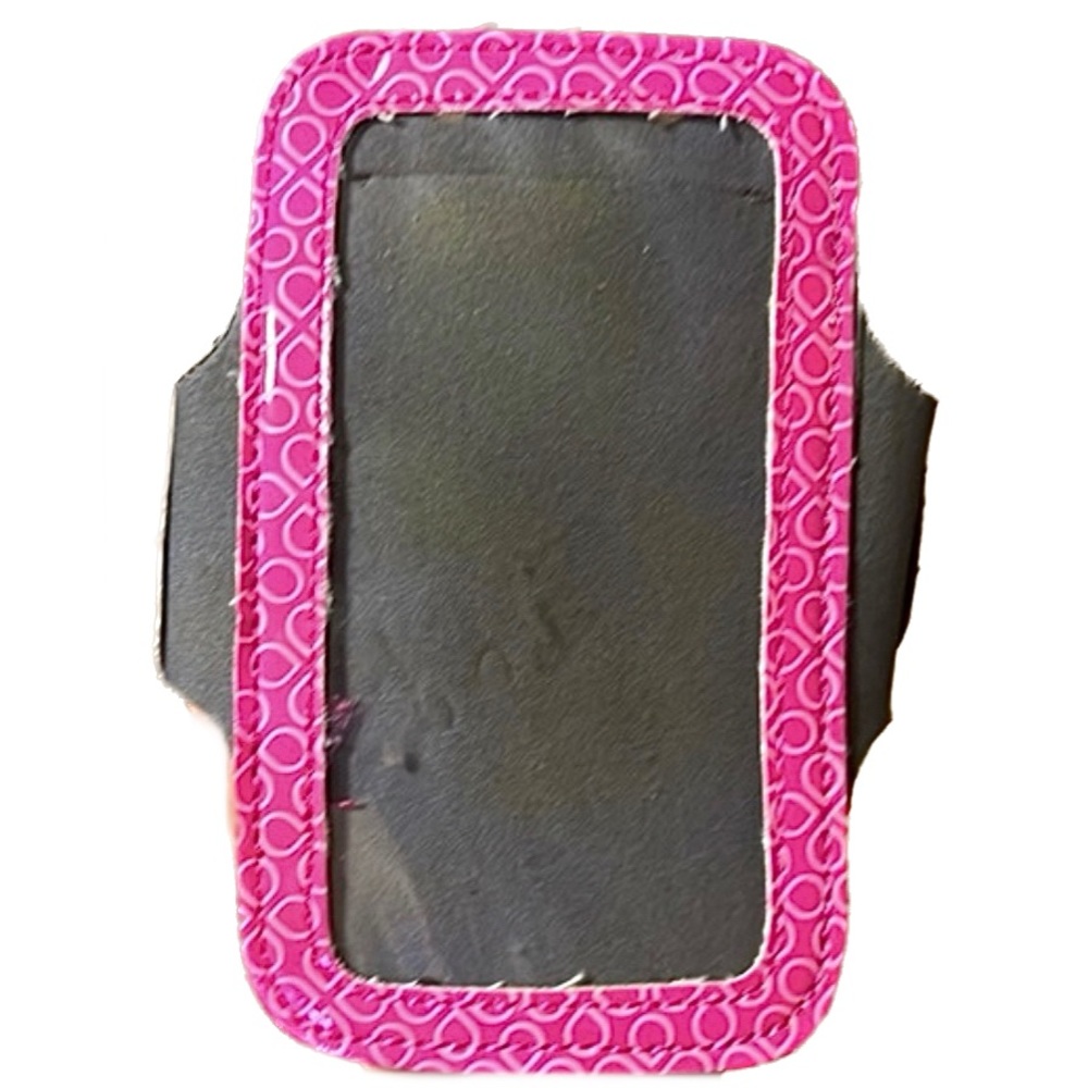 Pink Fitness Smartphone Armband Case Holder with Adjustable Velcro Strap